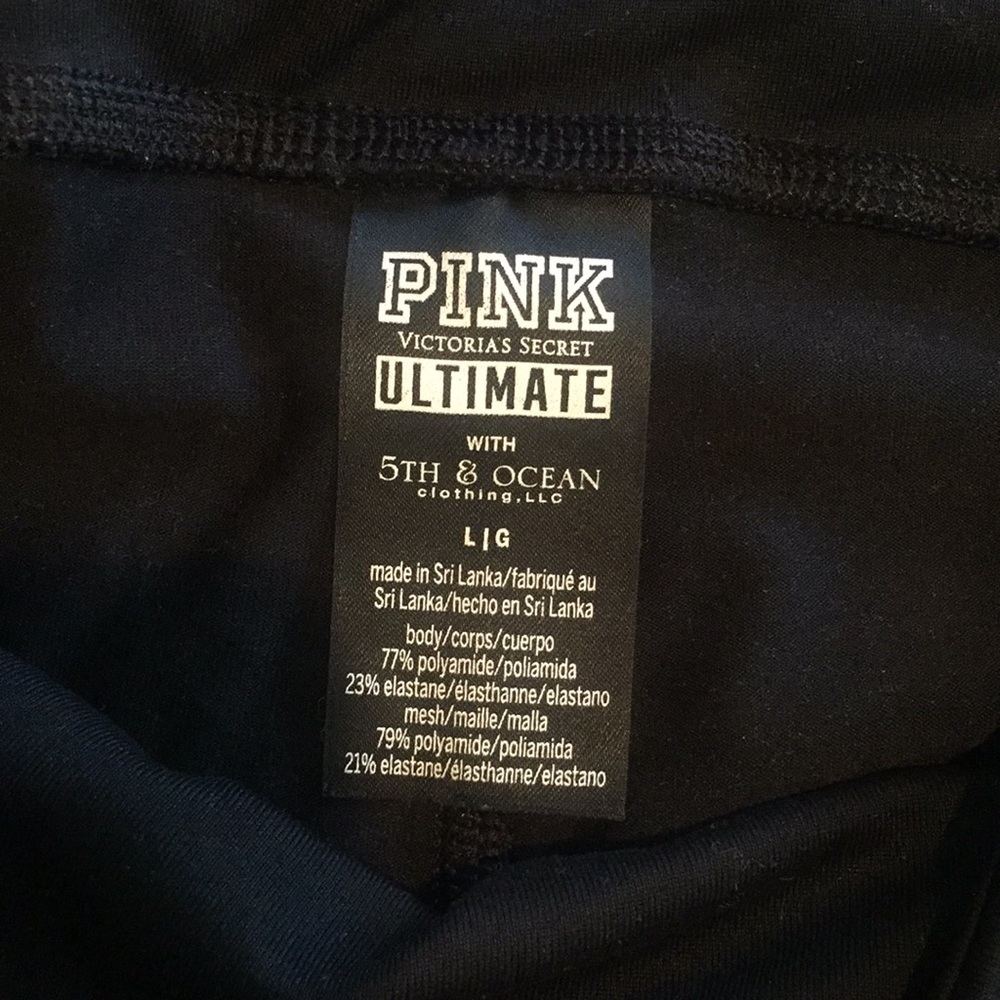 PINK Victoria's Secret Black Leggings with Small Red and Gold USC Logos - Picture 5 of 6